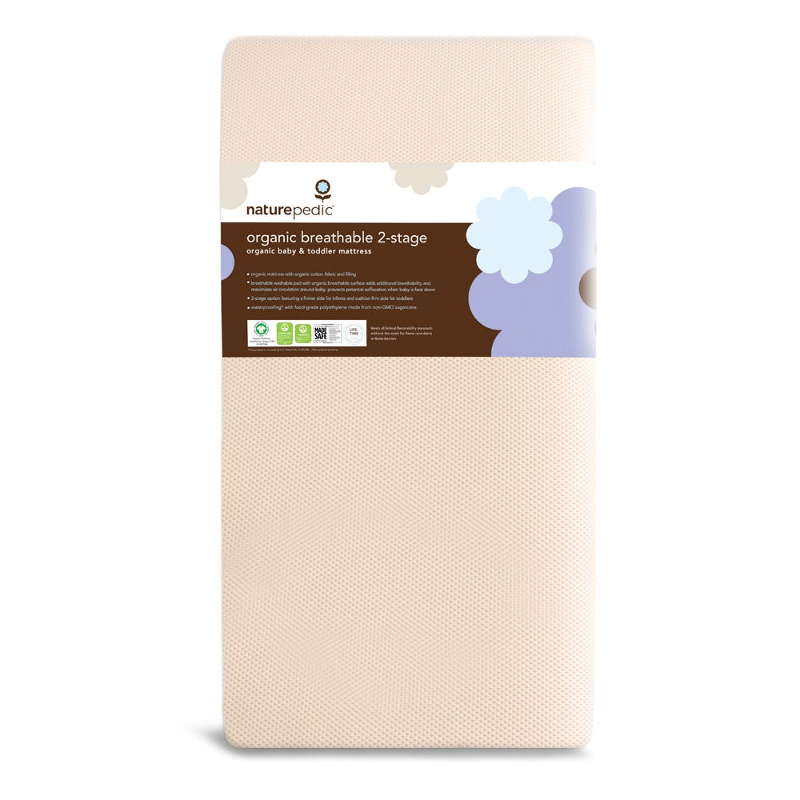 Naturepedic Organic Lightweight Breathable 2 Stage Crib Mattress - Waterproof